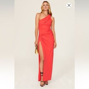Nicholas Coral One Shoulder Gown